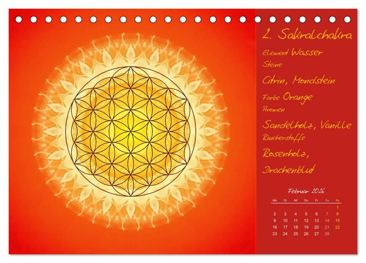 Produktbild: Kleine Chakrenlehre (Tischkalender 2026 DIN A5 quer), CALVENDO Monatskalender