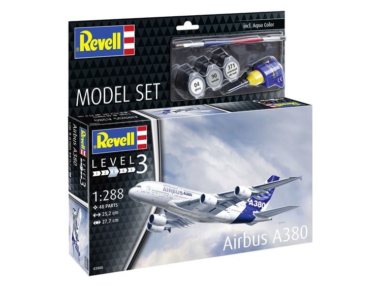 Produktbild: Model Set Airbus A380, Revell Modellbausatz mit Basiszubeh&ouml;r