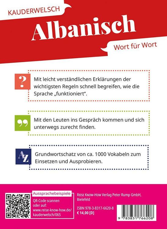 Produktbild: Reise Know-How Sprachf&uuml;hrer Albanisch - Wort f&uuml;r Wort