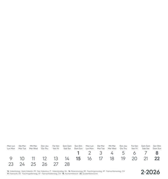 Produktbild: Kreativ-Kalender weiß 2026 - 16x17 cm - Foto, Malen, Basteln - datiert - Kreativkalender - Foto-Kalender - Alpha Edition