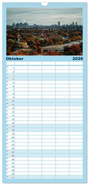 Produktbild: Familienplaner 2026 - Boston - The Hub of the Universe mit 5 Spalten (Wandkalender, 21 x 45 cm) CALVENDO