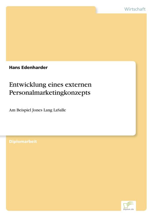 Produktbild: Entwicklung eines externen Personalmarketingkonzepts