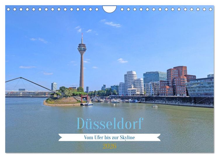Produktbild: D&uuml;sseldorf Vom Ufer bis zur Skyline (Wandkalender 2026 DIN A4 quer), CALVENDO Monatskalender