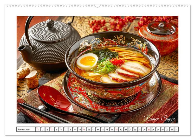 Produktbild: Genussmomente. Streifzug durch die japanische K&uuml;che (Wandkalender 2026 DIN A2 quer), CALVENDO Monatskalender
