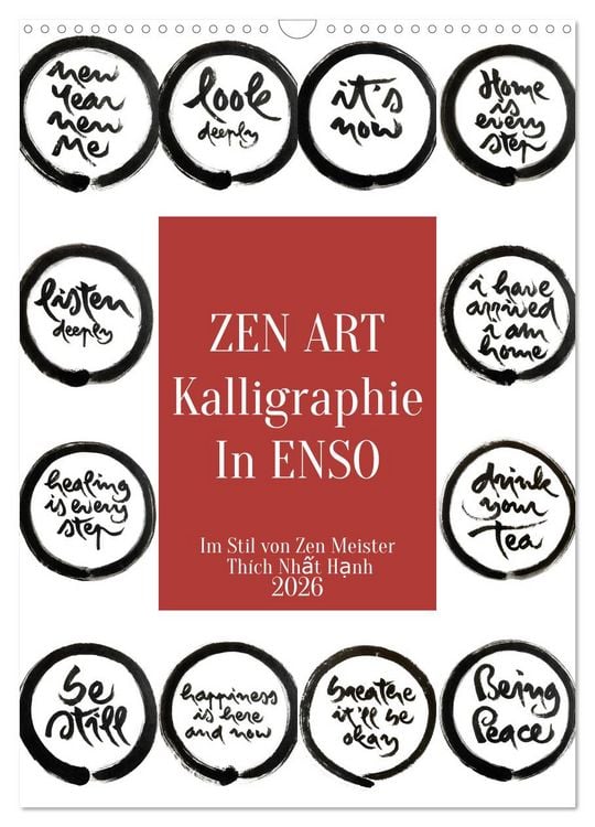 Produktbild: Zen Art Kalligraphie inspiriert von Zen-Meister Th&iacute;ch Nhất Hạnh (Wandkalender 2026 DIN A3 hoch), CALVENDO Monatskalender