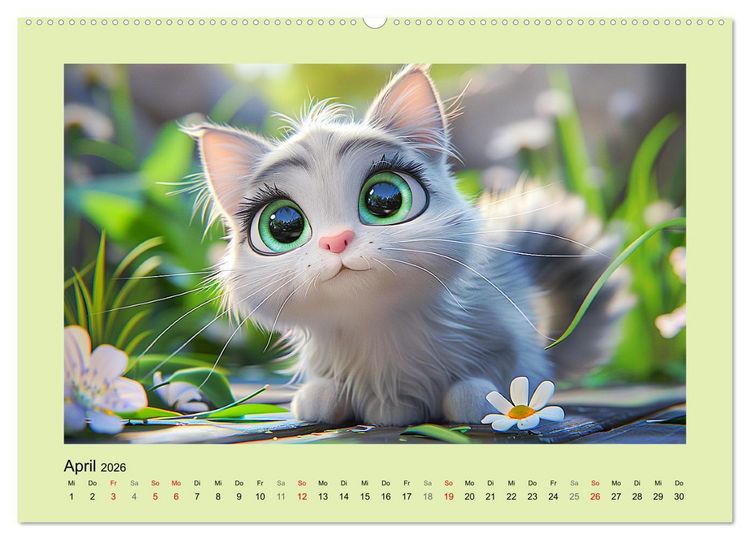 Produktbild: Katzen-Paradies. Entz&uuml;ckende Cartoon-K&auml;tzchen zum verlieben (Wandkalender 2026 DIN A2 quer), CALVENDO Monatskalender