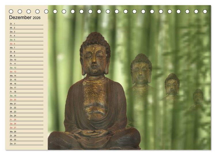 Produktbild: Buddha und Yin Yang (Tischkalender 2026 DIN A5 quer), CALVENDO Monatskalender