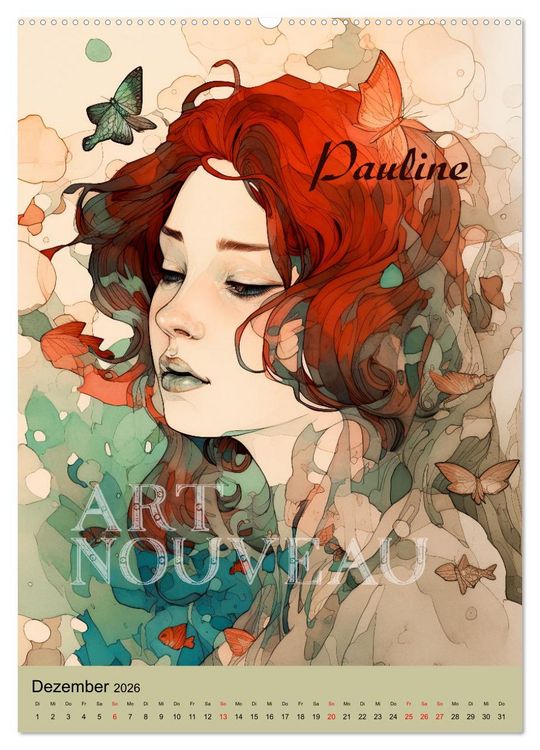 Produktbild: Art Nouveau - Galerie der Sch&ouml;nheiten (hochwertiger Premium Wandkalender 2026 DIN A2 hoch), Kunstdruck in Hochglanz