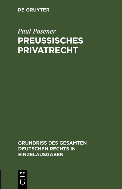 Produktbild: Preu&szlig;isches Privatrecht