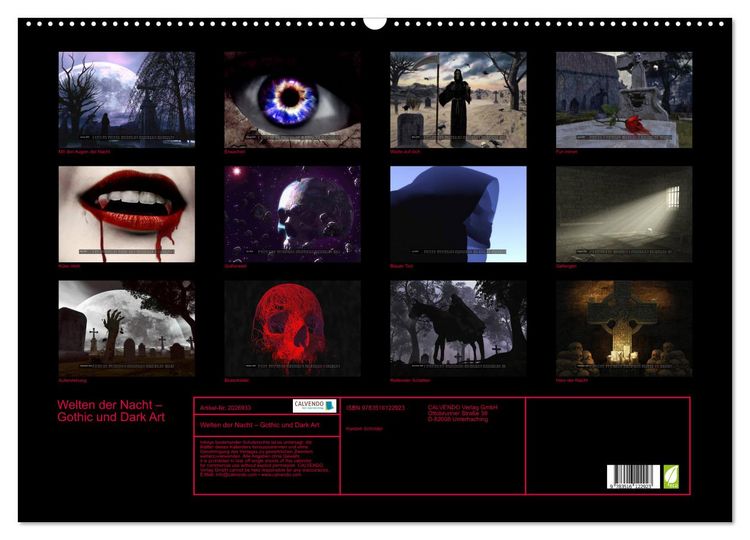 Produktbild: Welten der Nacht &ndash; Gothic und Dark Art (Wandkalender 2026 DIN A2 quer), CALVENDO Monatskalender