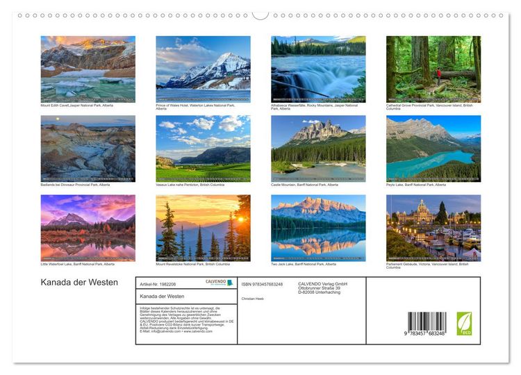 Produktbild: Kanada der Westen (hochwertiger Premium Wandkalender 2026 DIN A2 quer), Kunstdruck in Hochglanz