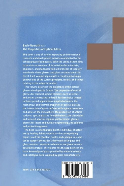 Produktbild: The Properties of Optical Glass