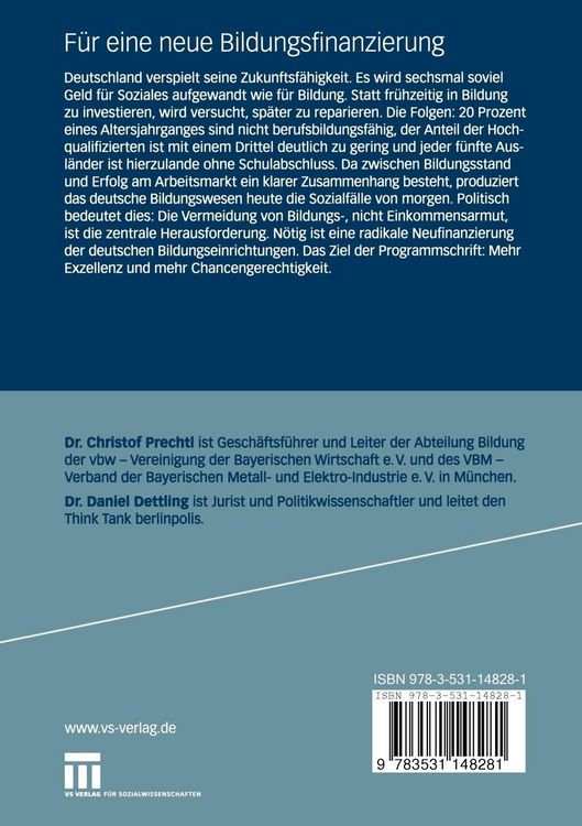 Produktbild: F&uuml;r eine neue Bildungsfinanzierung