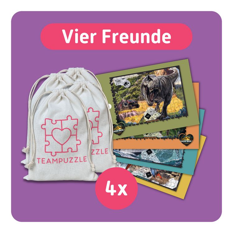 Produktbild: TEAMPUZZLE &ndash; Jurassic World &ndash; 1000 Teile &ndash; Erwachsenenpuzzle f&uuml;r vier Personen