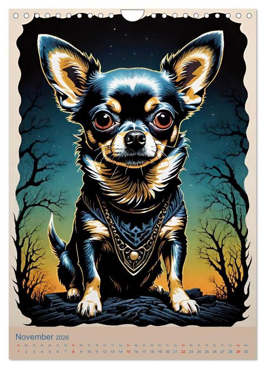 Produktbild: Chihuahuas. Kunstvolle Portr&auml;ts der kleinen Hunde (Wandkalender 2026 DIN A4 hoch), CALVENDO Monatskalender