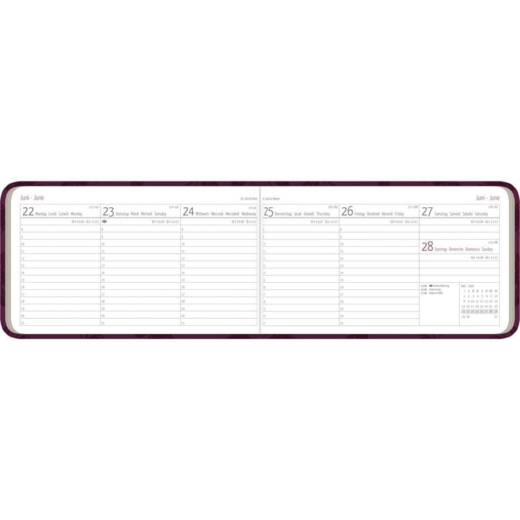 Produktbild: Ladytimer TO GO Deluxe Purple 2026 - Taschen-Kalender 15,3x8,7 cm- Tucson Einband - mit Motivprägung - Weekly - 128 Seiten - Alpha Edition