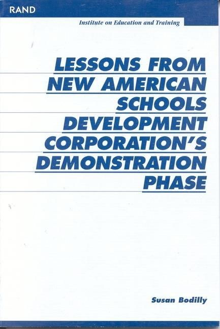 Produktbild: Lessons from New American Schools Development Corporation's Demonstration Phase