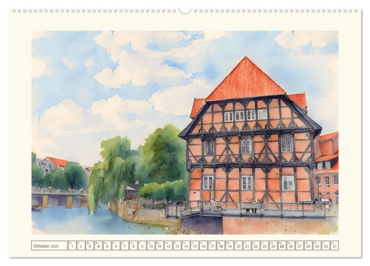 Produktbild: Zauberhaftes L&uuml;neburg (Wandkalender 2026 DIN A2 quer), CALVENDO Monatskalender