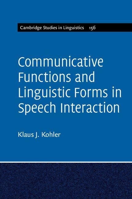 Produktbild: Communicative Functions and Linguistic Forms in Speech Interaction