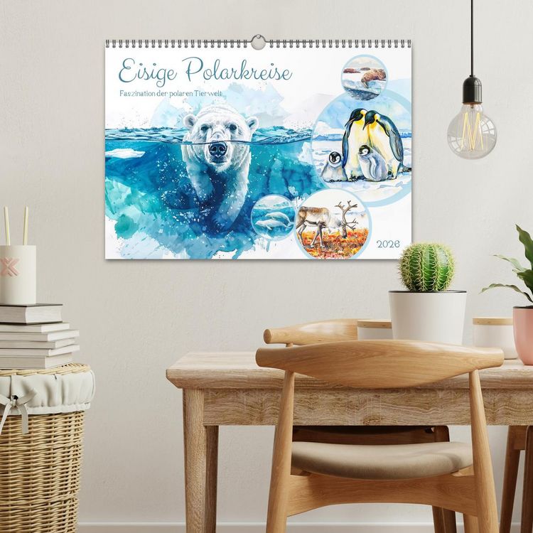 Produktbild: Eisige Polarkreise - Faszination der polaren Tierwelt (Wandkalender 2026 DIN A3 quer), CALVENDO Monatskalender
