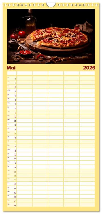 Produktbild: Familienplaner 2026 - Fastfood &Auml;sthetik mit 5 Spalten (Wandkalender, 21 x 45 cm) CALVENDO