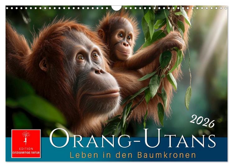 Produktbild: Orang Utans - Leben in den Baumkronen (Wandkalender 2026 DIN A3 quer), CALVENDO Monatskalender