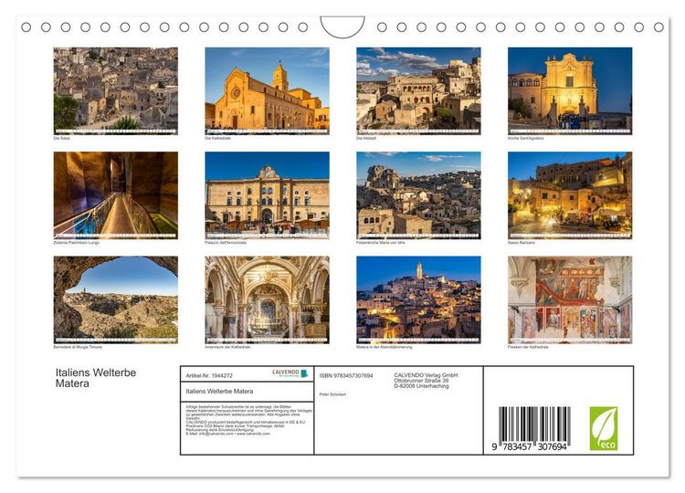 Produktbild: Italiens Welterbe Matera (Wandkalender 2026 DIN A4 quer), CALVENDO Monatskalender
