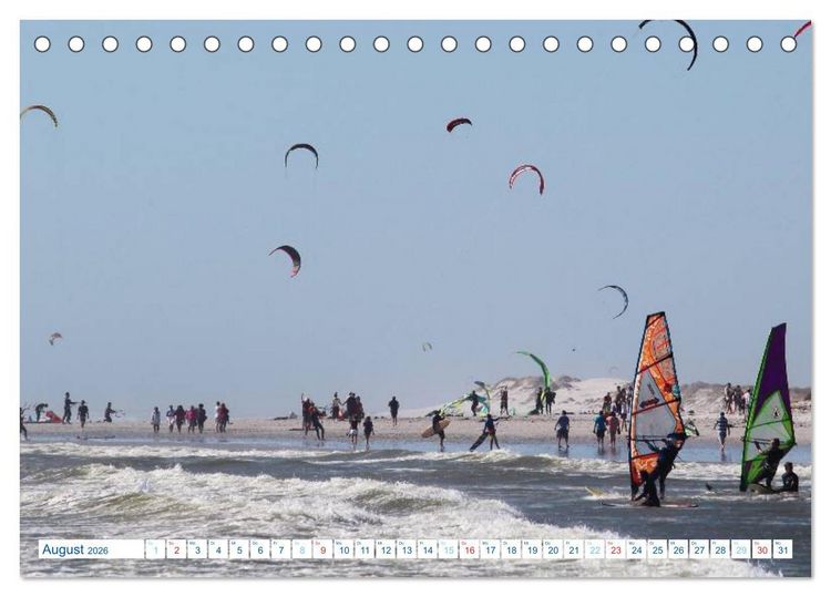 Produktbild: Kitesurfen - Wind und Wellen (Tischkalender 2026 DIN A5 quer), CALVENDO Monatskalender
