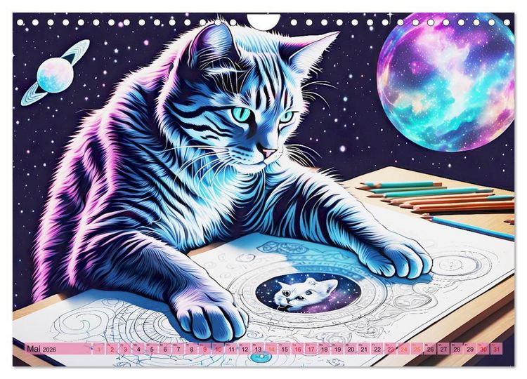 Produktbild: Katzen Schnurrige K&uuml;nstler (Wandkalender 2026 DIN A4 quer), CALVENDO Monatskalender
