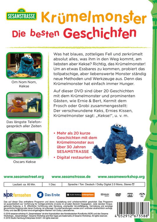 Produktbild: Sesamstrasse - Kr&uuml;melmonster - Die besten Geschichten