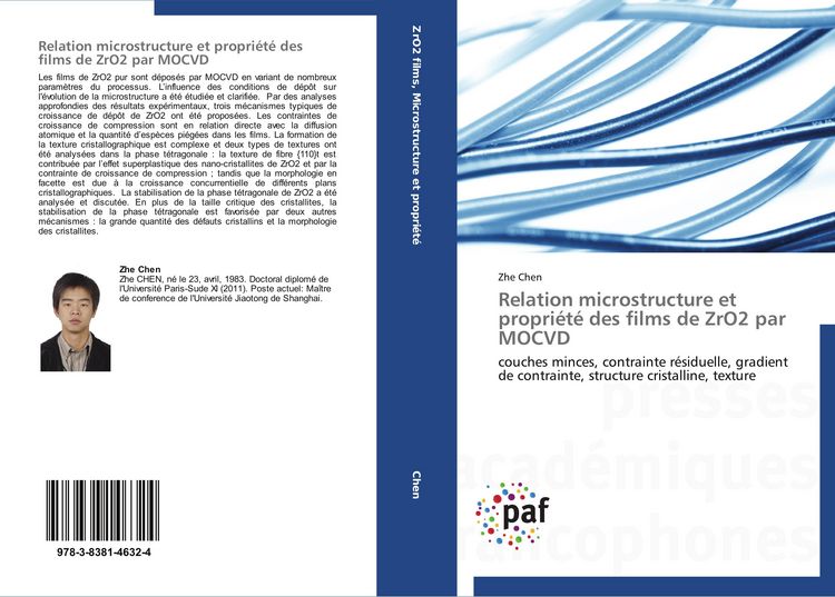 Produktbild: Relation microstructure et propri&eacute;t&eacute; des films de ZrO2 par MOCVD