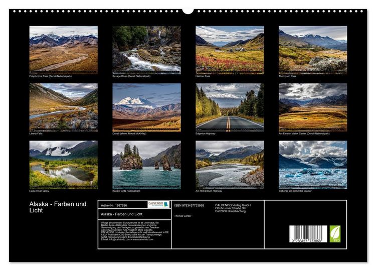 Produktbild: Alaska - Farben und Licht (hochwertiger Premium Wandkalender 2026 DIN A2 quer), Kunstdruck in Hochglanz