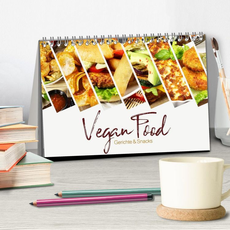 Produktbild: Vegan Food Kalender &ndash; Gerichte und Snacks (Tischkalender 2026 DIN A5 quer), CALVENDO Monatskalender
