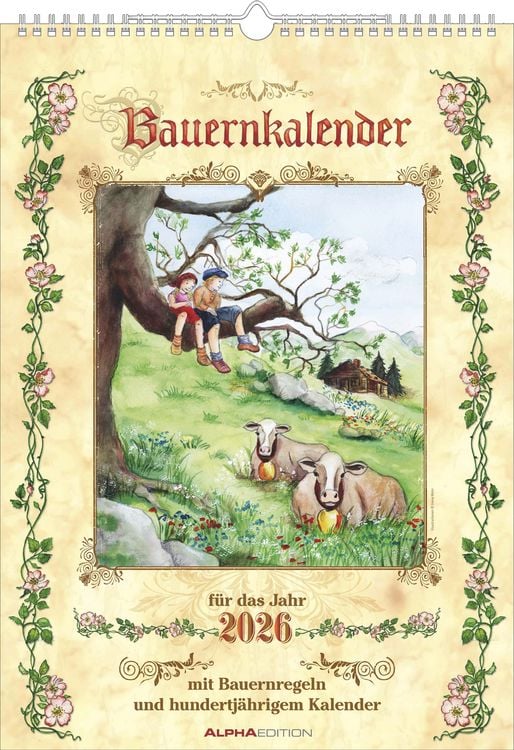 Produktbild: Bauernkalender 2025 - Bildkalender A3 (29,7x42 cm) - mit Feiertagen (DE/AT/CH) und Platz für Notizen - inkl. Bauernregeln - Wandkalender