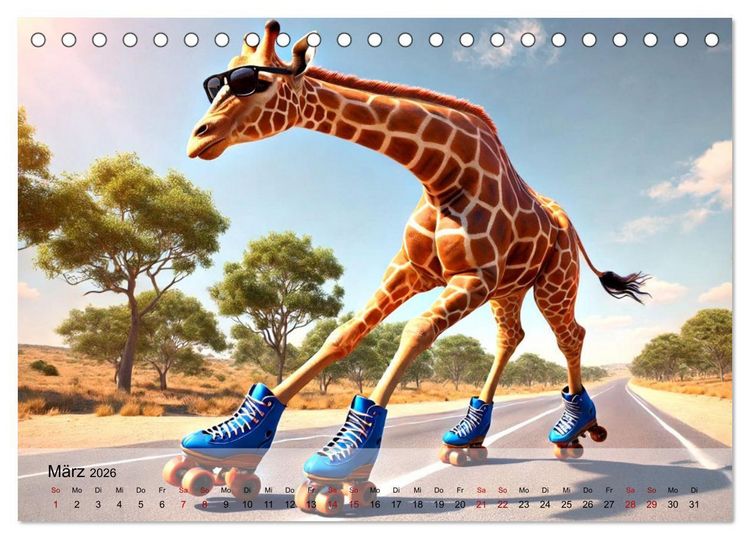 Produktbild: Tierische Illusionen - Humorvolle Tierfantasien (Tischkalender 2026 DIN A5 quer), CALVENDO Monatskalender