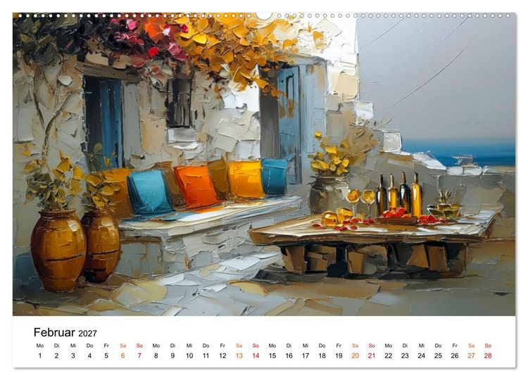 Produktbild: Mediterrane Eleganz (Wandkalender 2027 DIN A2 quer), CALVENDO Monatskalender