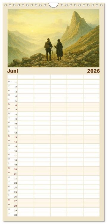 Produktbild: Familienplaner 2026 - Im Licht der Sehnsucht - Romantische Landschaften mit 5 Spalten (Wandkalender, 21 x 45 cm) CALVENDO