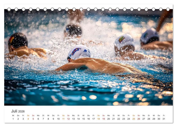 Produktbild: Schwimmen - Bahn f&uuml;r Bahn (Tischkalender 2026 DIN A5 quer), CALVENDO Monatskalender