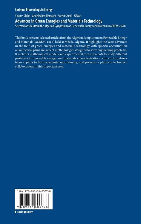 Produktbild: Advances in Green Energies and Materials Technology
