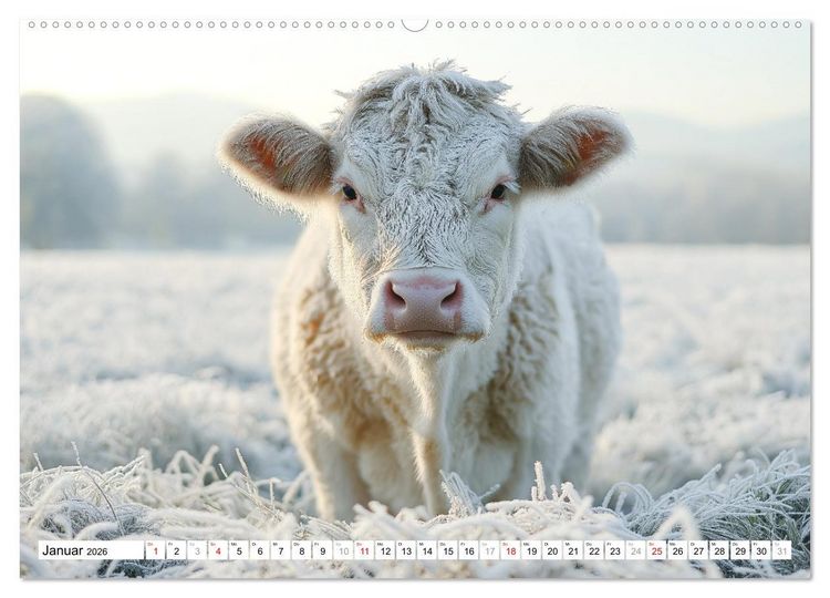 Produktbild: K&Uuml;HE AUF DER ALM &ndash; Der Kalender aus Bayern (hochwertiger Premium Wandkalender 2026 DIN A2 quer), Kunstdruck in Hochglanz