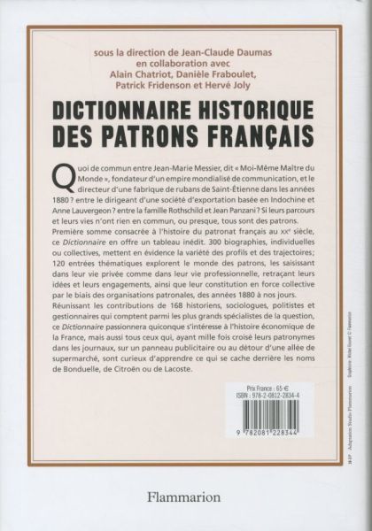 Produktbild: Dictionnaire historique des patrons fran&ccedil;ais