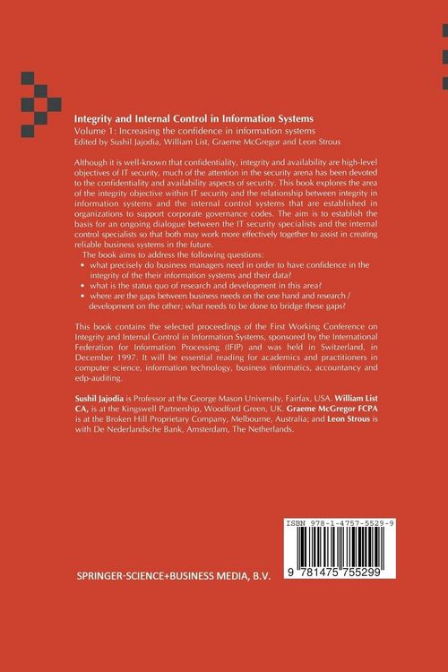 Produktbild: Integrity and Internal Control in Information Systems