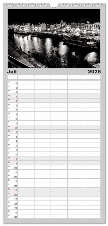 Produktbild: Familienplaner 2026 - Ein Blick auf Husum mit 5 Spalten (Wandkalender, 21 x 45 cm) CALVENDO