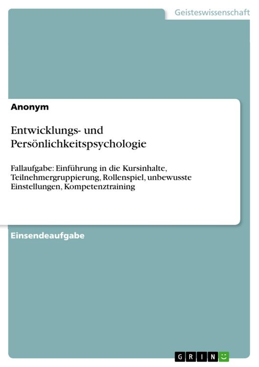 Produktbild: Entwicklungs- und Pers&ouml;nlichkeitspsychologie