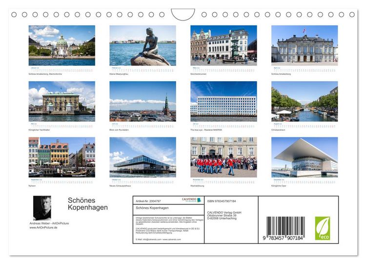Produktbild: Sch&ouml;nes Kopenhagen (Wandkalender 2026 DIN A4 quer), CALVENDO Monatskalender