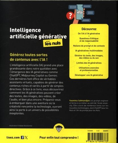 Produktbild: L'intelligence artificielle g&eacute;n&eacute;rative pour les nuls