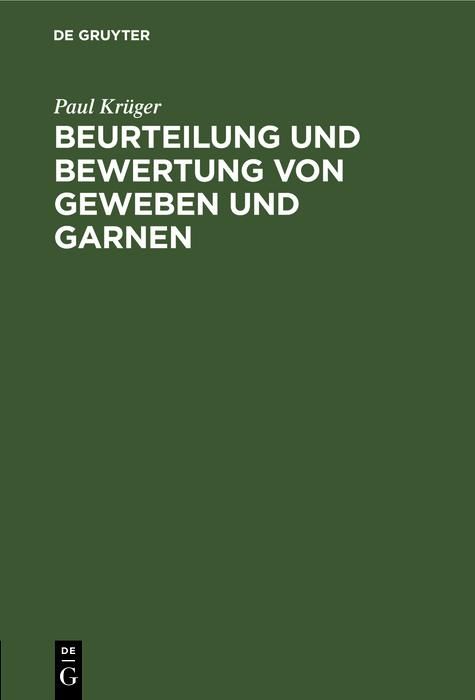 Produktbild: Beurteilung und Bewertung von Geweben und Garnen