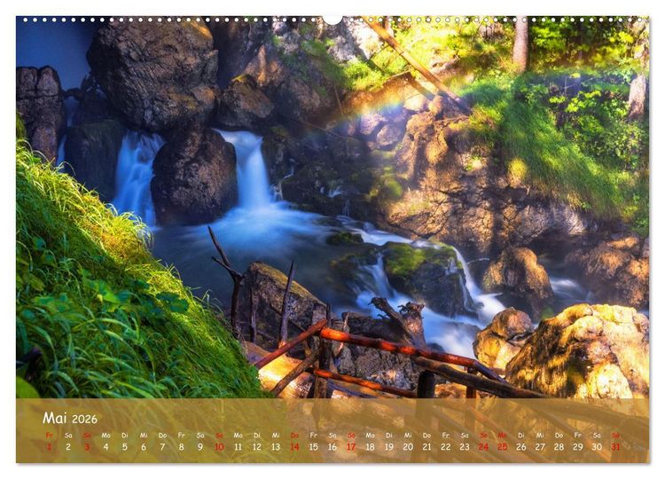 Produktbild: Faszinierende Naturschauspiele - imposante Klamm und Wasserfall Fotografie (hochwertiger Premium Wandkalender 2026 DIN A2 quer), Kunstdruck in Hochglanz