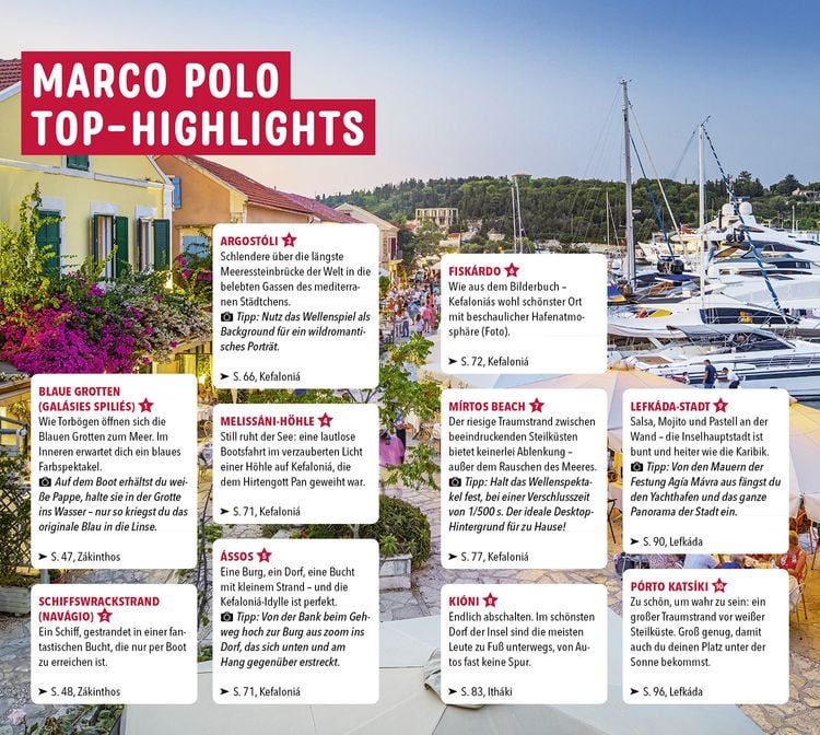 Produktbild: MARCO POLO Reisef&uuml;hrer Z&aacute;kinthos, Ith&aacute;ki, Kefalloni&aacute;, L&eacute;fkas