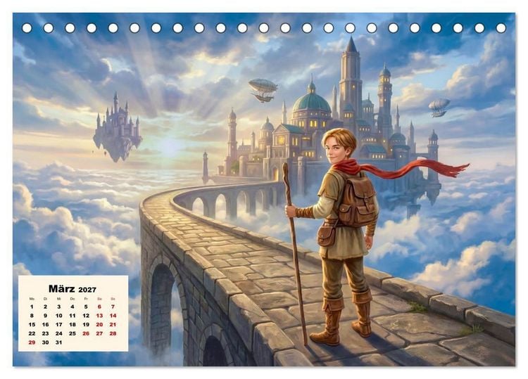 Produktbild: Kleine Entdecker auf magischen Reisen - Fantasy-Welten f&uuml;r Kinder (Tischkalender 2027 DIN A5 quer), CALVENDO Monatskalender